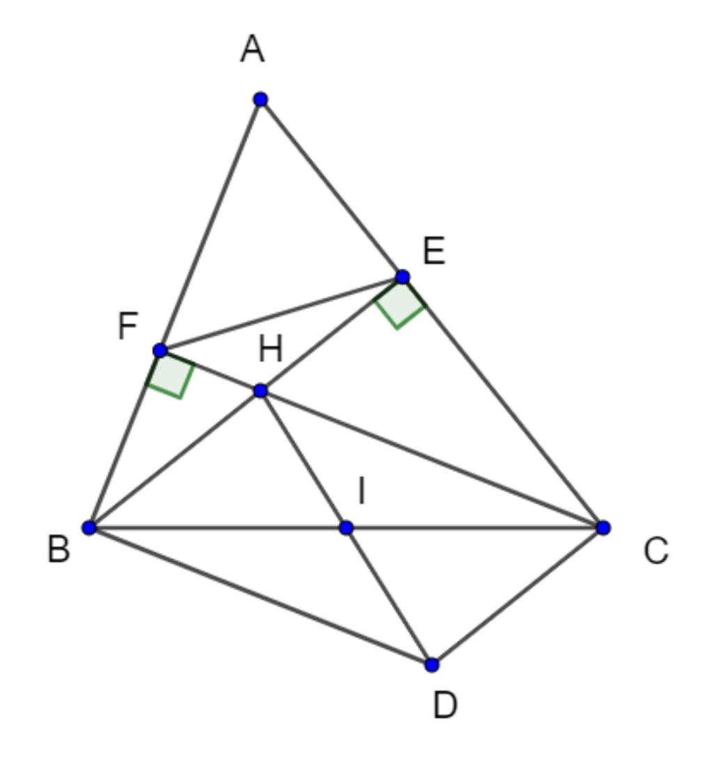 cho-tam-giac-abc-ab-lt-ac-2-duong-cao-be-va-cf-gap-nhau-tai-h-cac-duong-thang-ke-tu-b-cf-va-tu-c