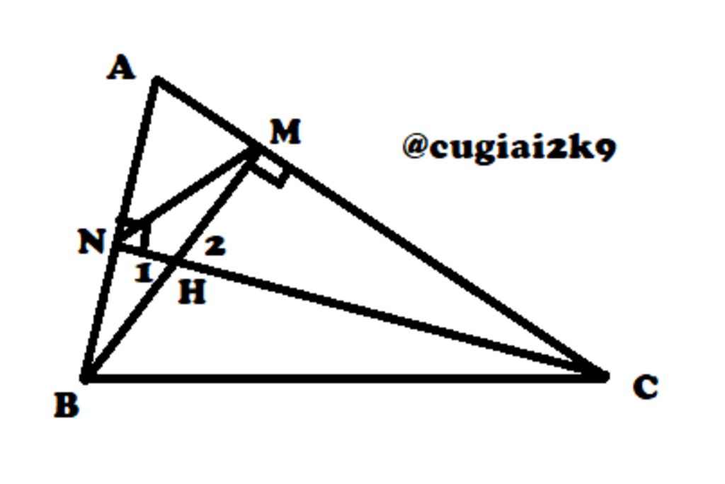 cho-tam-giac-abc-nhon-2-duong-cao-bm-cn-cat-nhau-tai-h-a-cmr-tam-giac-abm-dong-dang-tam-giac-acn