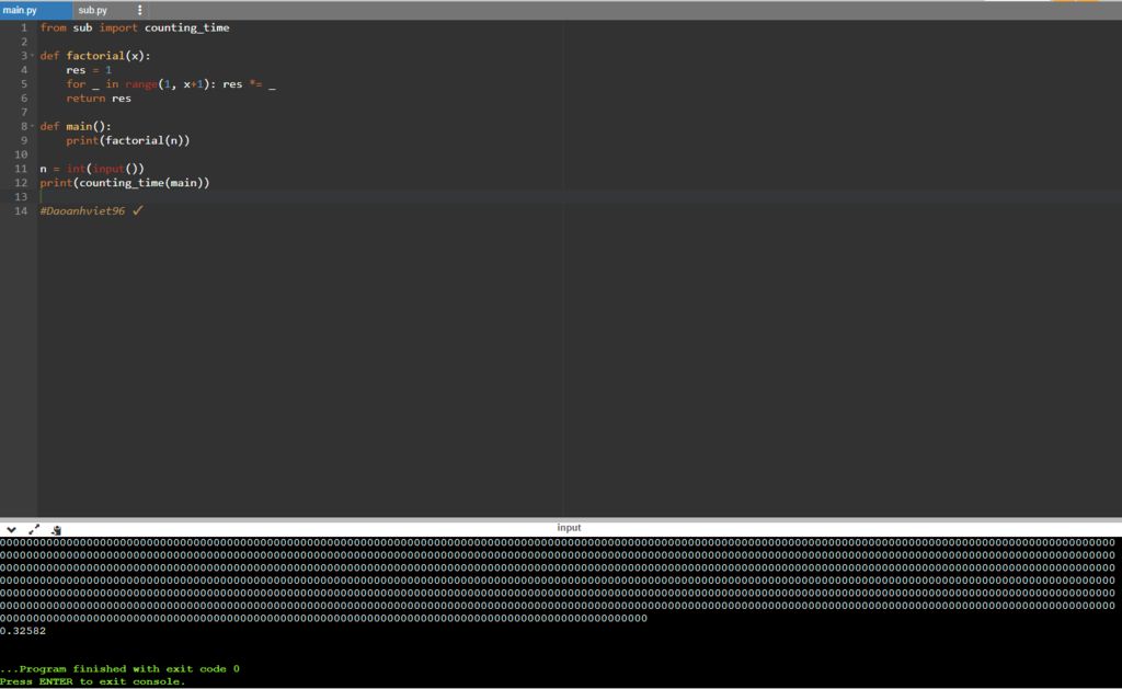 Tính giai thừa `1