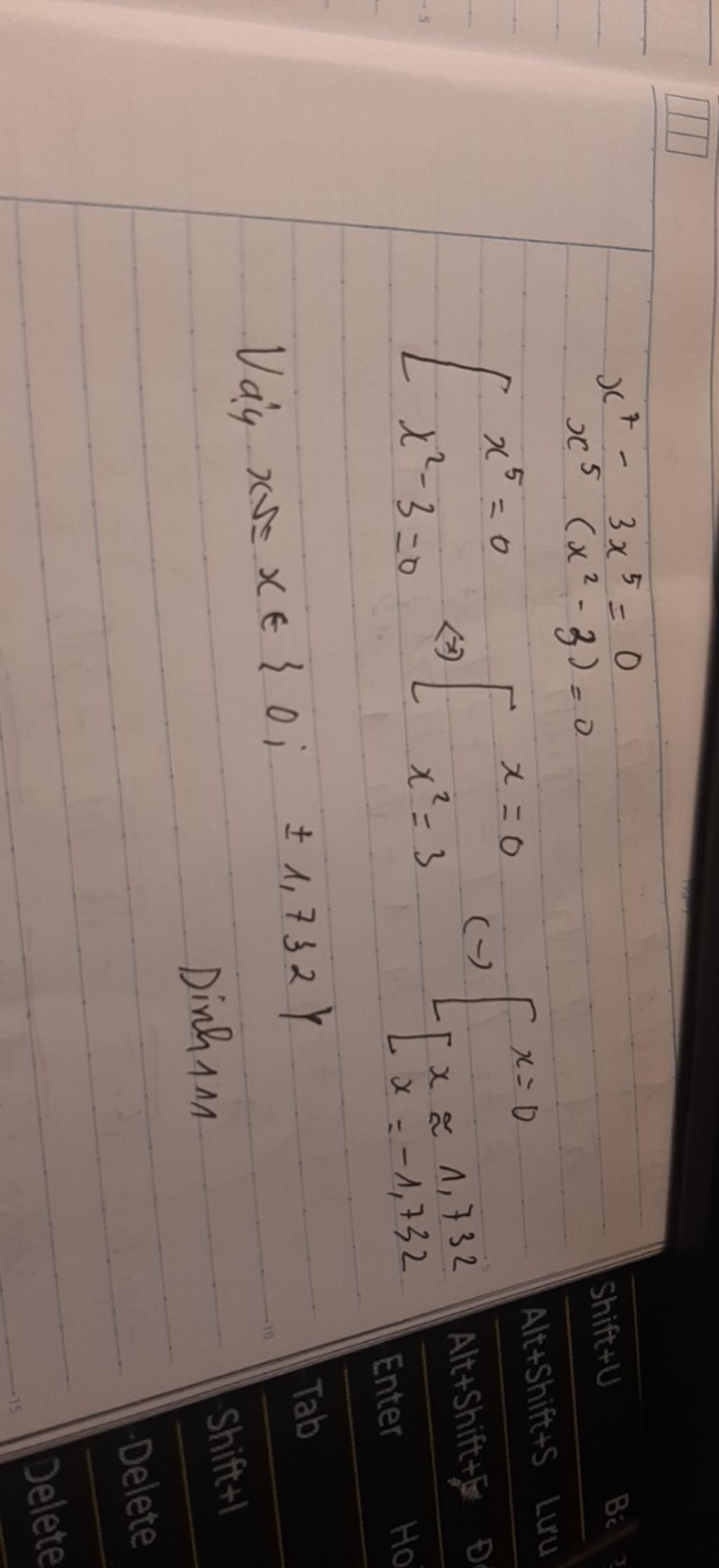 x^7-3x^5=0 Giuppppp mk vơiisii câu hỏi 6394334 - hoidap247.com