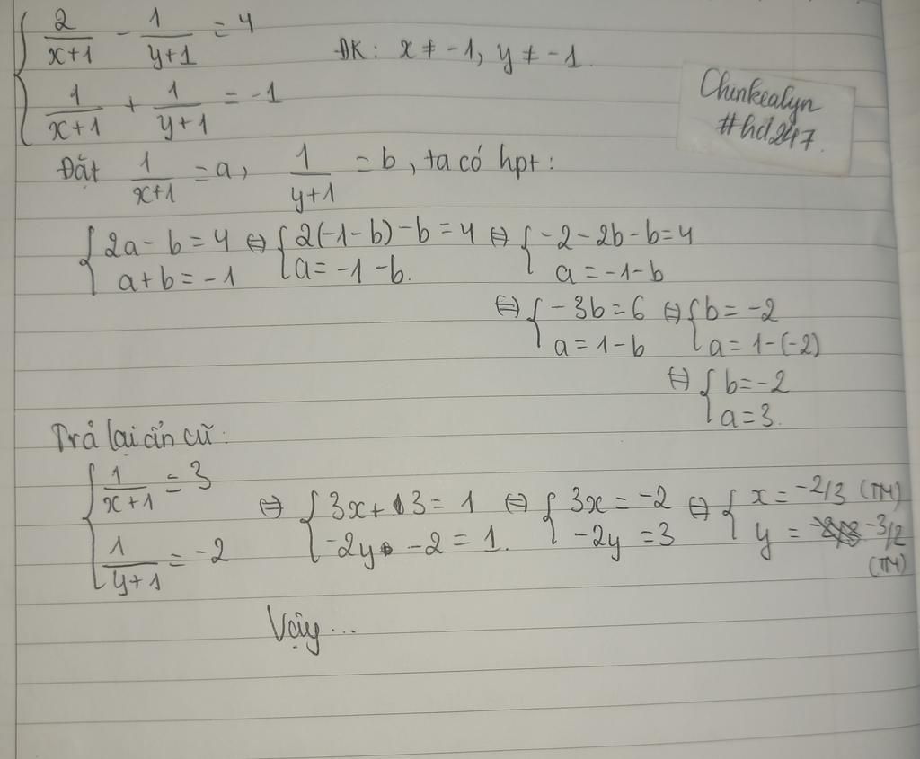gi-i-h-ph-ng-tr-nh-begin-cases-dfrac-2-x-1-dfrac-1-y-1
