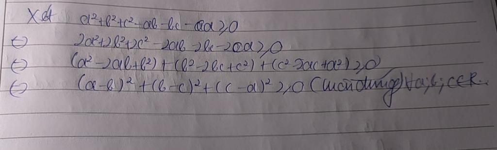 Chứng Minh: A, B, C R: A² + B ² + C ² - Ab - Bc -ca 0 Câu Hỏi 6711926 ...