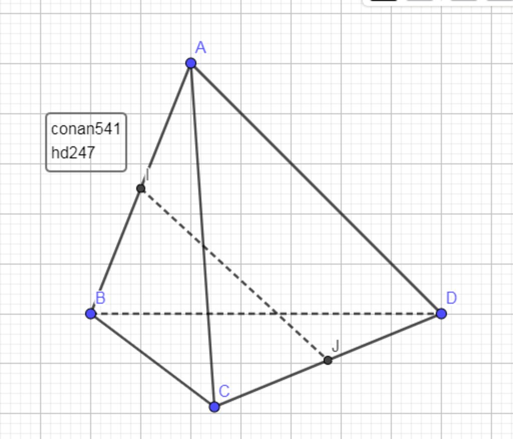 Câu 103. Cho tứ diện ABCD, gọi I, J lần lượt là trung điểm của AB và CD ...