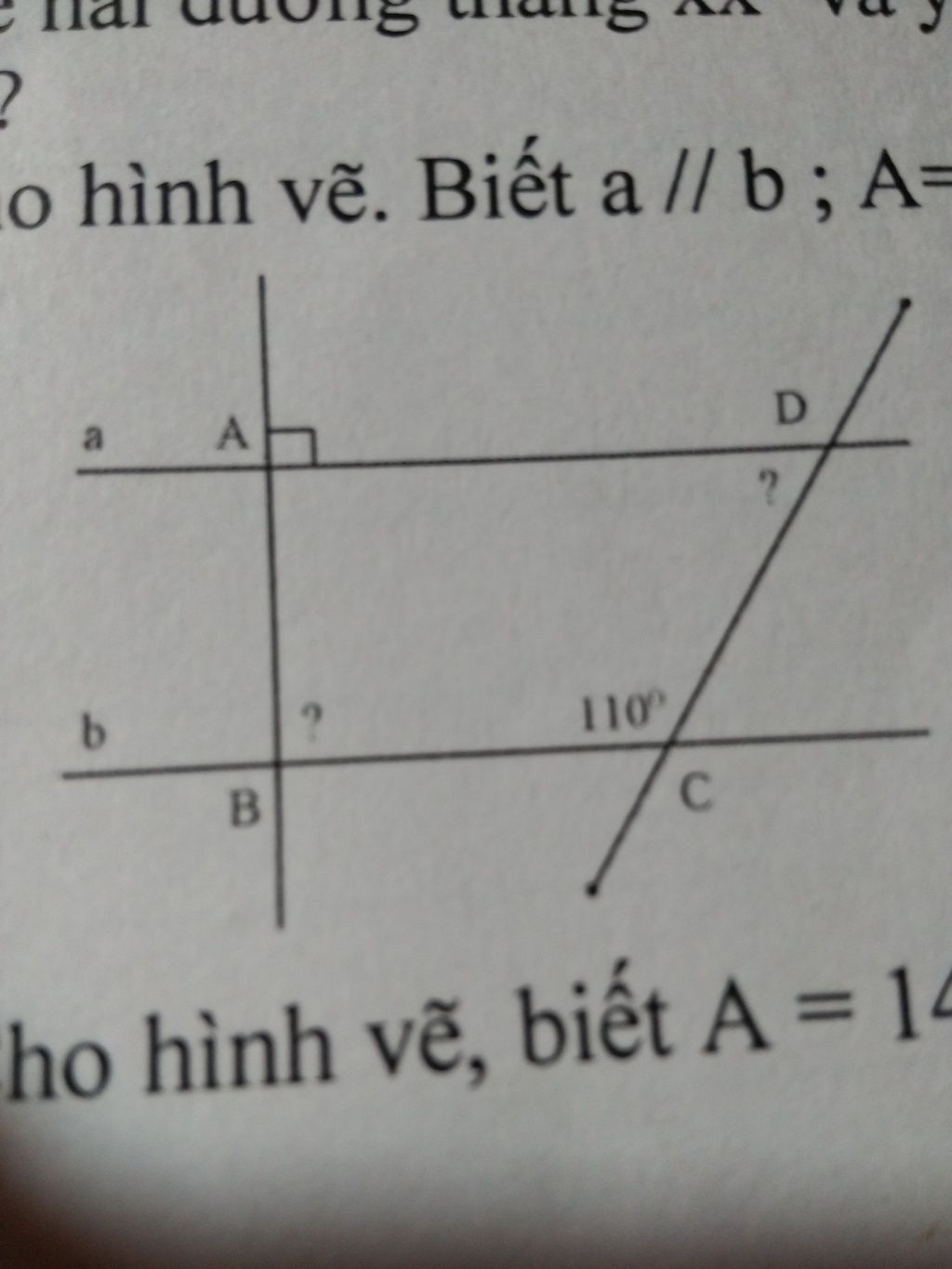 Cho hình vẽ bên biết a  b và góc A1  50 độ