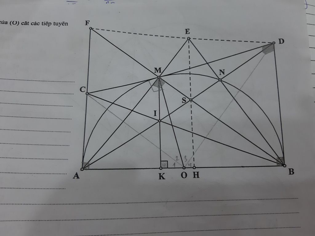 Cho Nửa đường Tron O R đường Kinh Ab Lấy M Thuộc O Tiếp Tuyến Tại M Của O Cắt Cac Tiếp Tuyến Tại A B Lần Lượt Tại C Da Cm Ac Bd Cd B