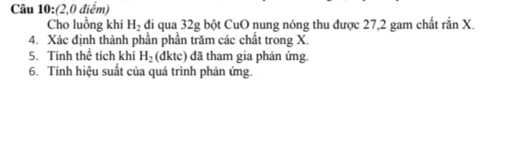 Thông tin về phản ứng hóa học: cho luồng khí H<sub onerror=