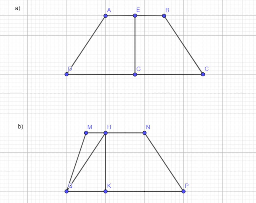 Hay So Sanh Diện Tich Hinh Thang A Aegd Va Ebcd Biết Ae Eb Va Dg Gc B Mhkq Va Hnpk Biết Mh 1 2 Hn Va Qk 1 3 Qpa