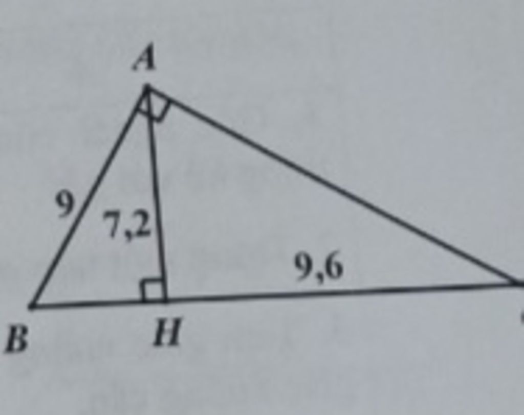 Cho hình vẽ bên, biết tam giác abc vuông tại a, ah vuông góc với ...