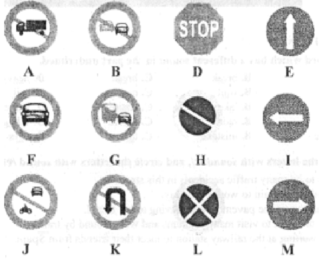 III. Match The Road Signs With Their Meanings, And Then Write The ...