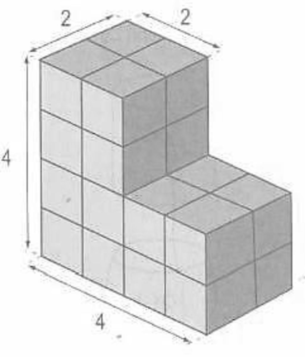 Bạn Hạnh xếp các hình lập phương nhỏ có cạnh 1cm thành hình bên ...
