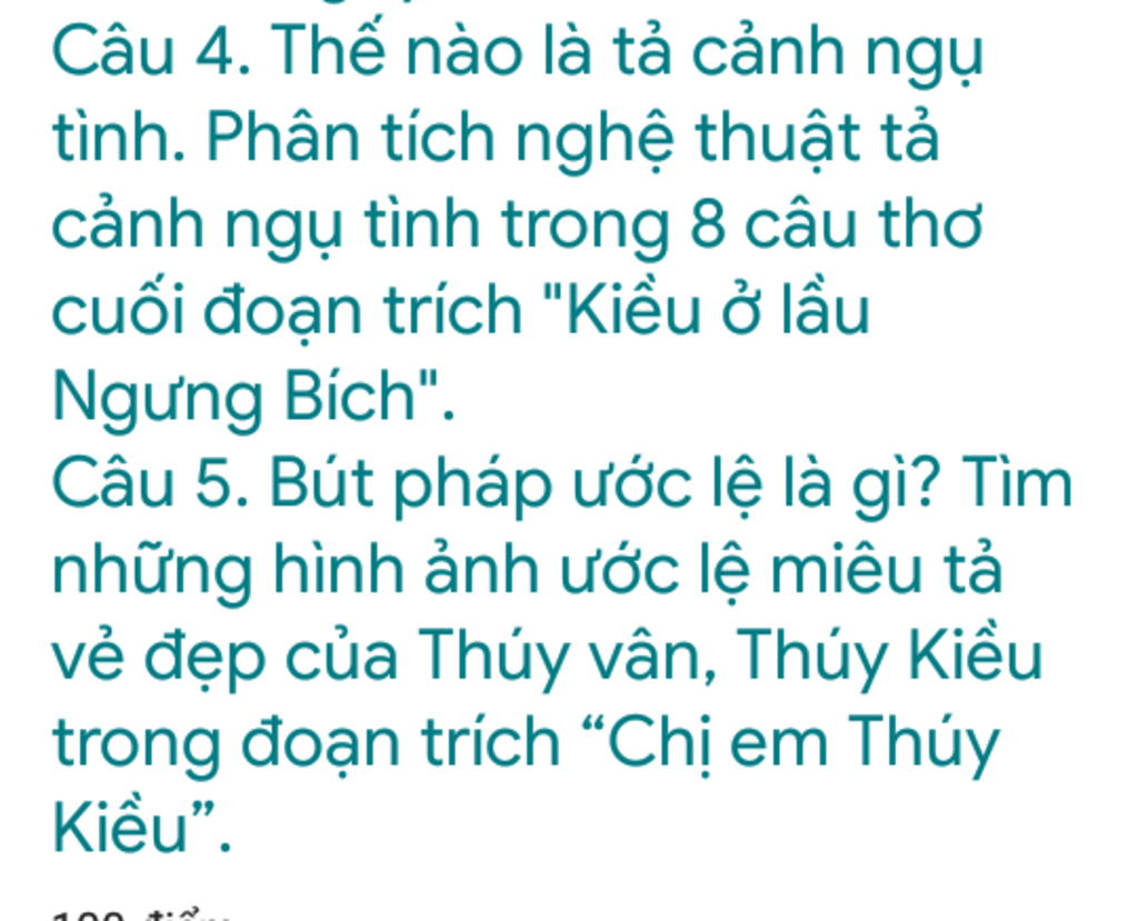 Câu 4. Thế nào là tả cảnh ngụ tình. Phân tích nghệ thuật tả cảnh ...