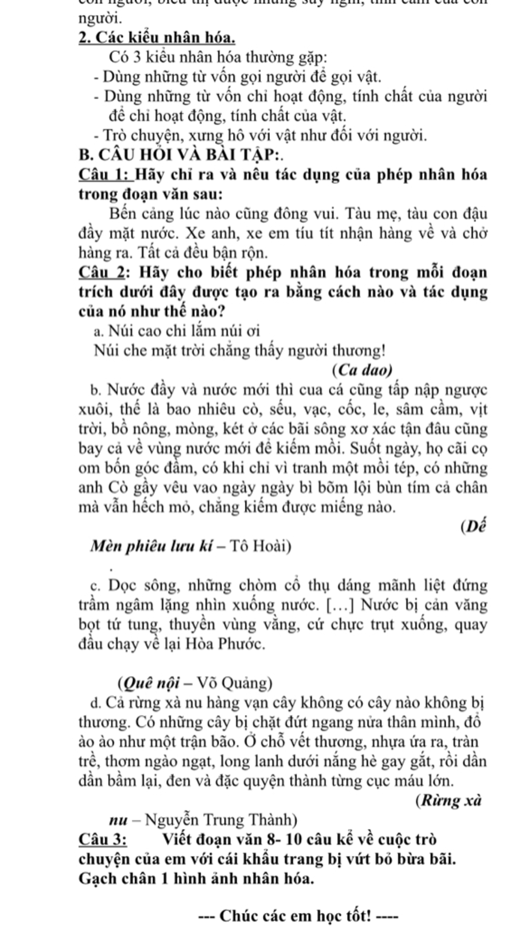 Giúo mik ngữ văn với Bài 1, 2 và 3 nữa 60 điểm tickngười. 2. Các ...