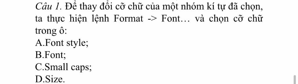 Thao tác nào để tắt chế độ small caps trong Word?
