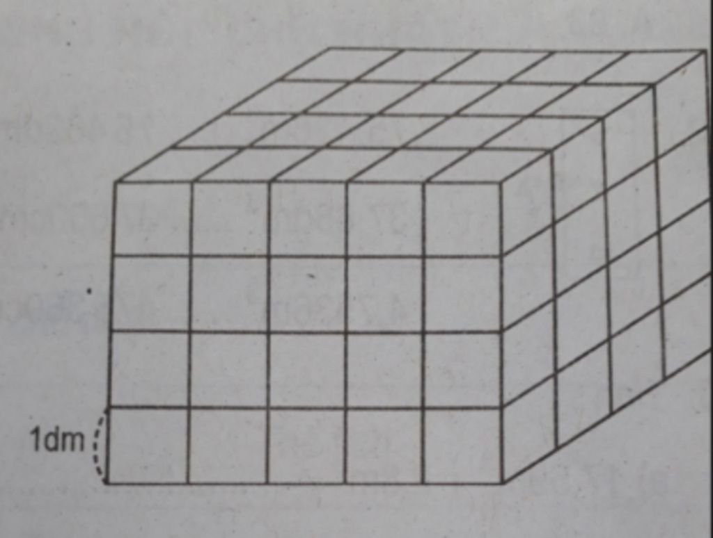 Người ta xếp các hình lập phương 1dm3 thành một hình. Hỏi thể tích ...