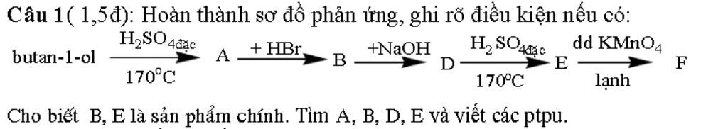 Phản ứng giữa butan 1 ol + hbr và tính chất của chất mới tạo ra
