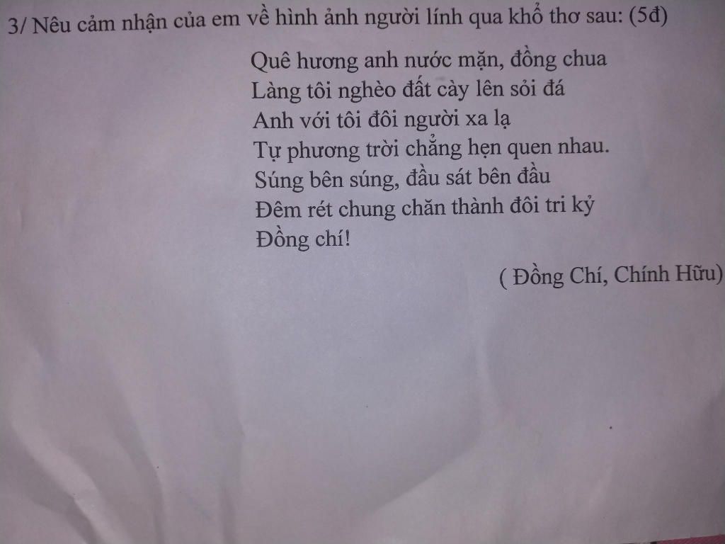 Giúp với ạ Em đang cần gấp ( ko lấy trên google)3/ Nêu cảm nhận ...