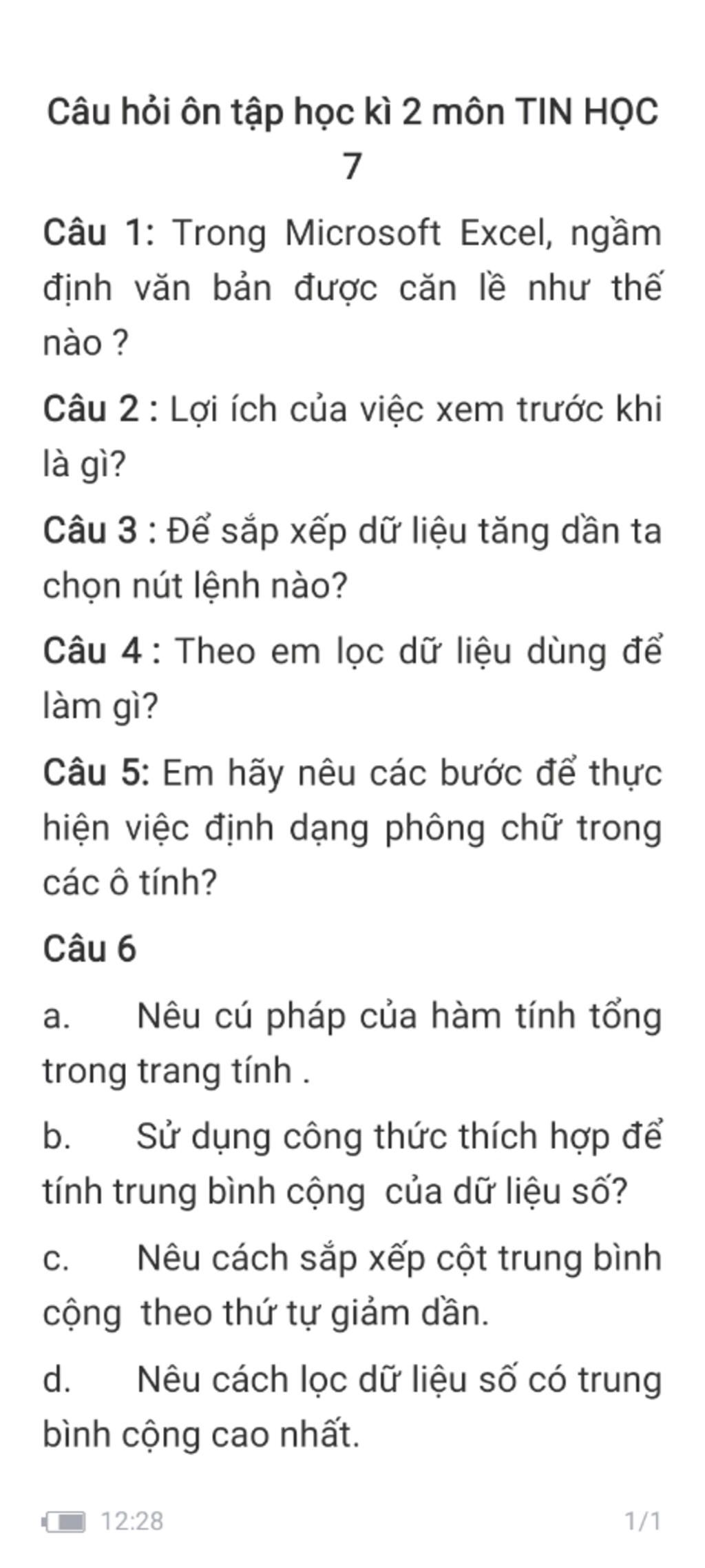 Câu hỏi ôn tập học kì 2 môn TIN HỌC 7 Câu 1: Trong Microsoft Excel ... Các bước định dạng phông chữ trong ô tính
Trong môn học TIN HỌC 7, định dạng phông chữ trong ô tính được xem là một chủ đề quan trọng và thường xuyên xuất hiện trong các bài kiểm tra, bài tập. Nắm vững các bước định dạng phông chữ sẽ giúp bạn hoàn thành tốt hơn các bài tập và đạt được điểm số cao hơn. Tham gia ngay khóa học của chúng tôi để trang bị những kiến thức cơ bản về định dạng phông chữ trong ô tính.