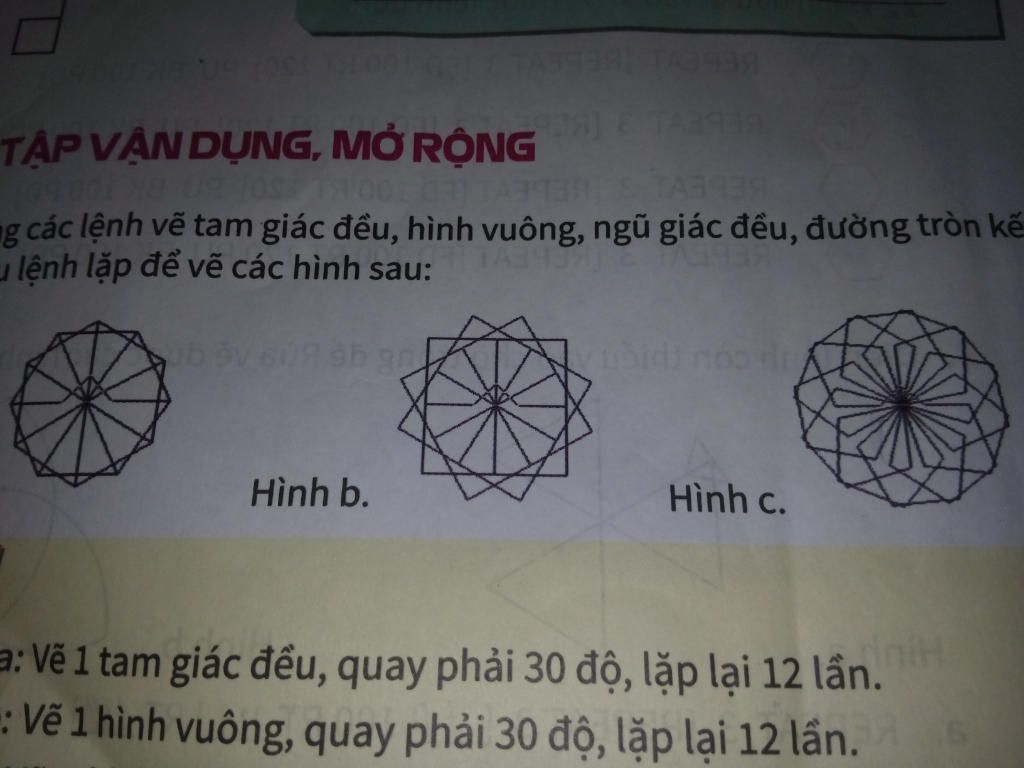 Giúp bản thân ghi chép câu mệnh lệnh vô logo lớp 5của 3hình này:TẬP VẬN DỤNG ...