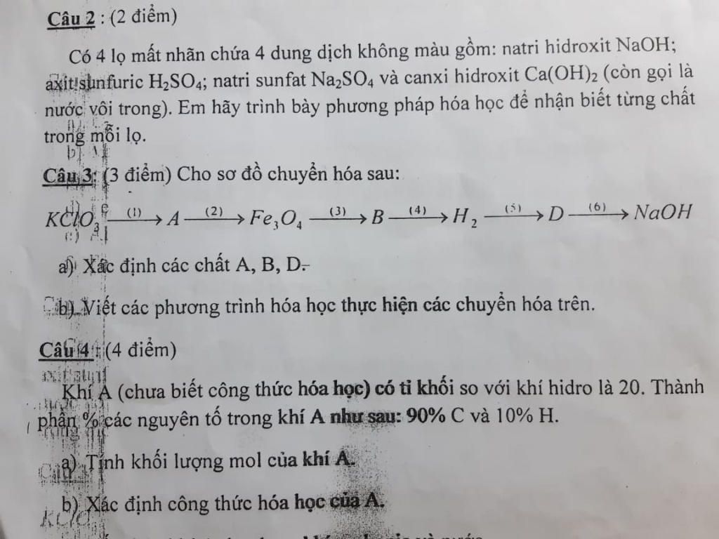 Cau 2 2 điểm Co 4 Lọ Mất Nhan Chứa 4 Dung Dịch Khong Mau Gồm Natri Hidroxit Naoh Axit Sunfuric H So4 Natri Sunfat Na2so4 Va Canxi Hidroxit Ca Oh 2