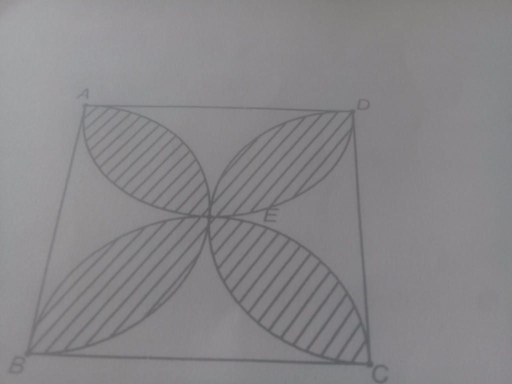 Cho hình vuông ABCD,các nửa đường kính là các cạnh của hình vuông ...