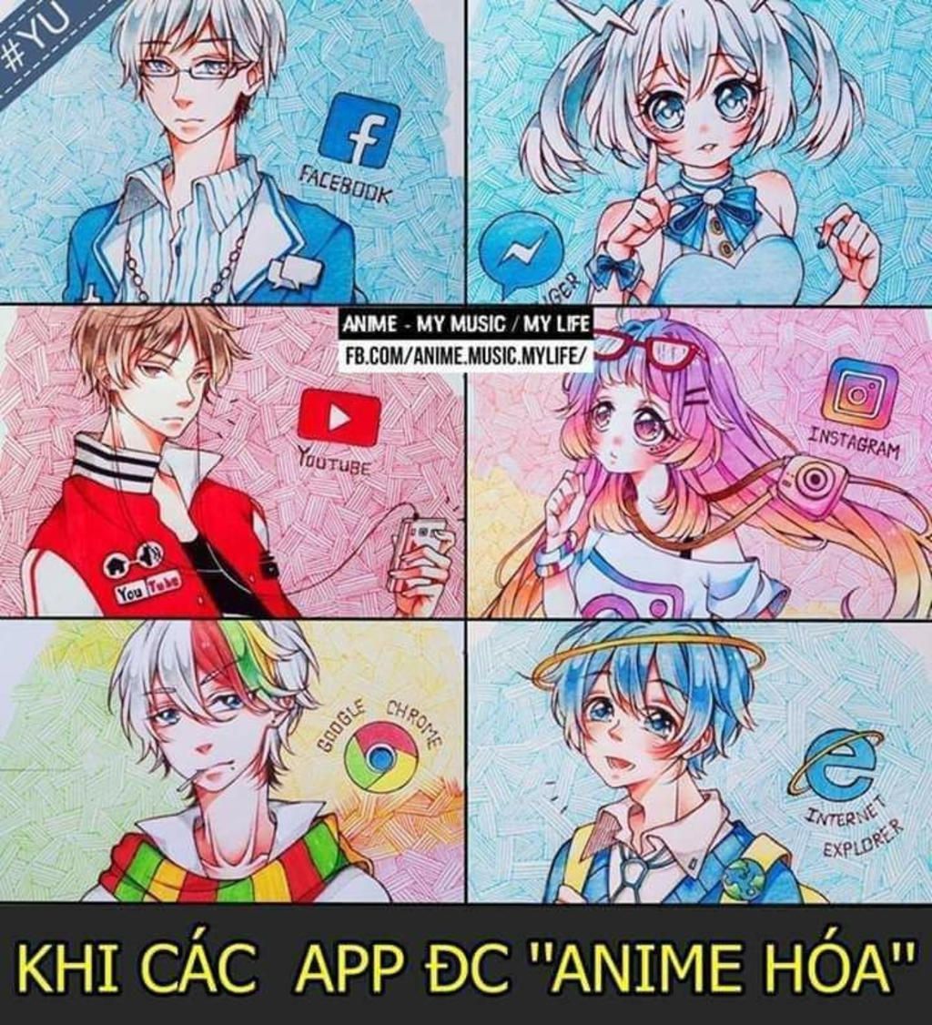 Vẽ các App sau khi đc Anime việt hoá :))) giống kiểu dưới hình nhé ...