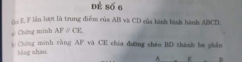 Giup Tớ Với Tớ Cần Gấp Co Gi Tớ Tặng 5 Sao Cho để Số 6 Cai E F Lần Lượt La Trung Diem Của Ab Va Cd Của Hinh Binh Hanh