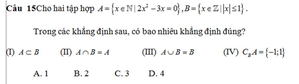 Câu 1 Cho Các Số Thực A, B, C, D Và A