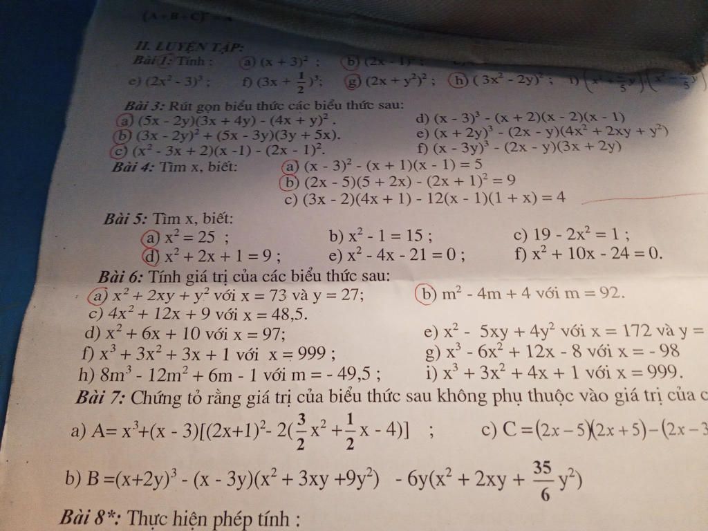 A B Cf 11 Luyện Tập Bai 1 Tinh E 2x 3 X 3 đ 3x G 2x Y 3x 2y Bai 3 Rut Gọn Biểu Thức Cac Biểu Thức Sau O 5x 2y 3x 4y 4