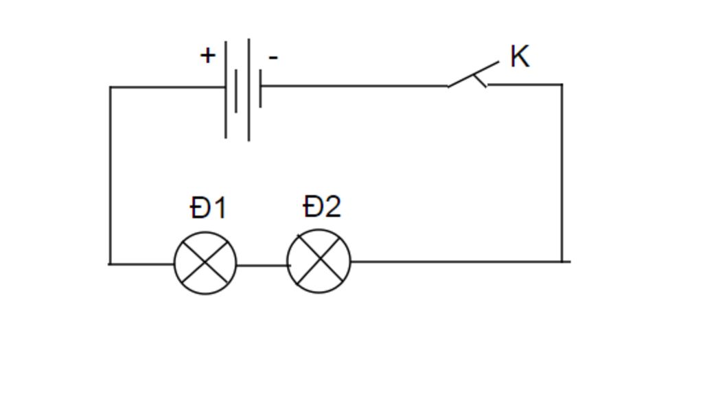 Cho sơ đồ mạch điện hai bóng đèn mắc nối tiếp khi giây tóc bóng ...