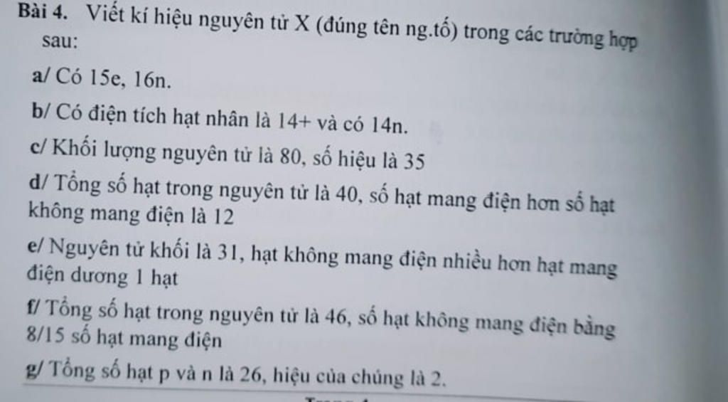 Bai 4 Viết Ki Hiệu Nguyen Tử X đung Ten Ng To Trong Cac Trưởng Hợp Sau Al Co 15e 16n B Co điện Tich Hạt Nhan La 14 Va Co 14n C