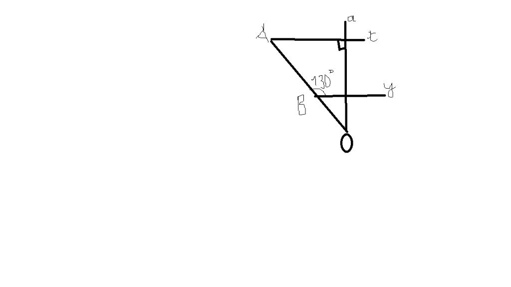 Cho hình vẽ sau, biết Ax vuông góc với a, góc ABy= 130 độ, góc xAB+góc ABy=  180 độ 1) Chứng minh Ax//By 2) Chứng minh a vuông góc với By 3)