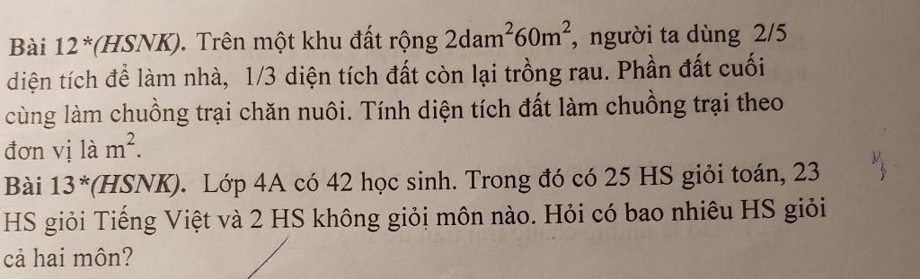 Diện tích đất làm chuồng trại chăn nuôi trong khu đất rộng 2dam2 60m2