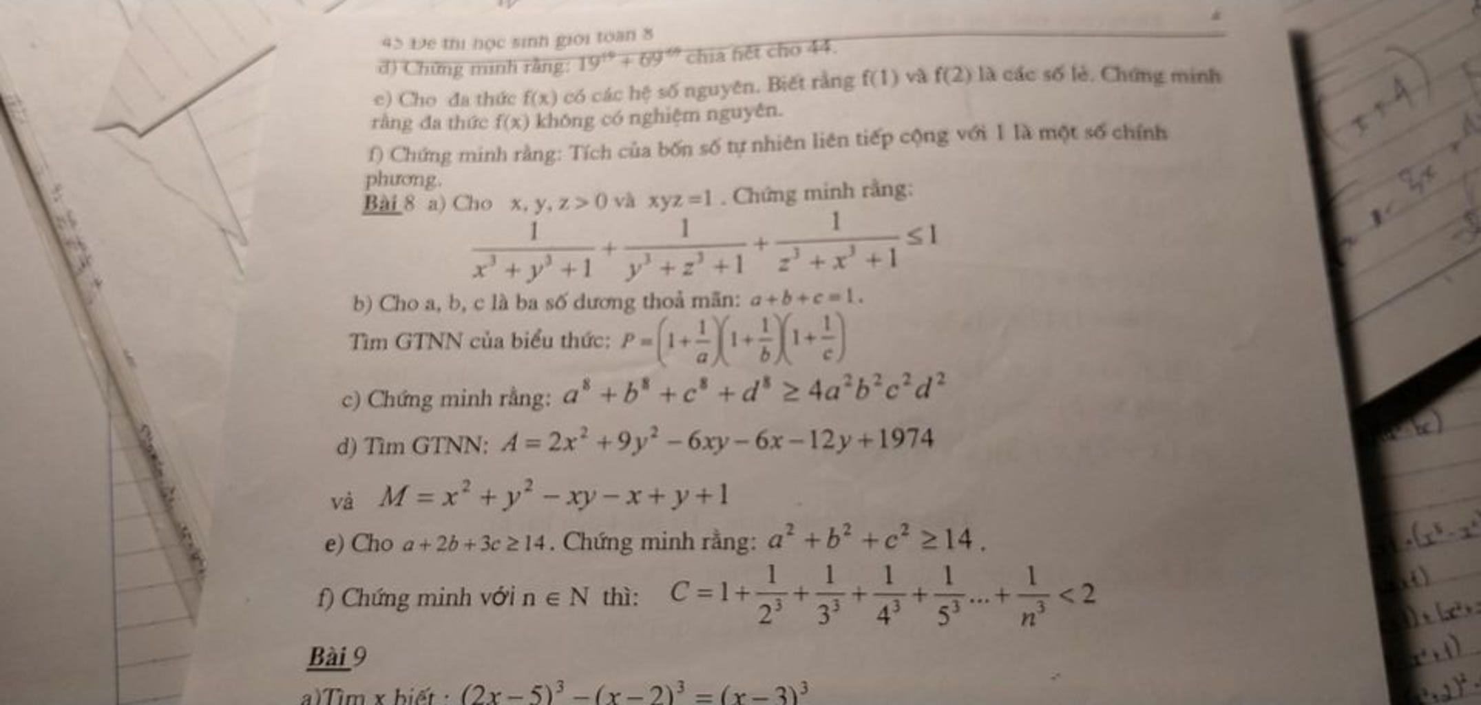 45 De Thi Bọc Sinh Gio Toan 8 Chứng Minh Rằng 19 69“ Chia Fiết Cho