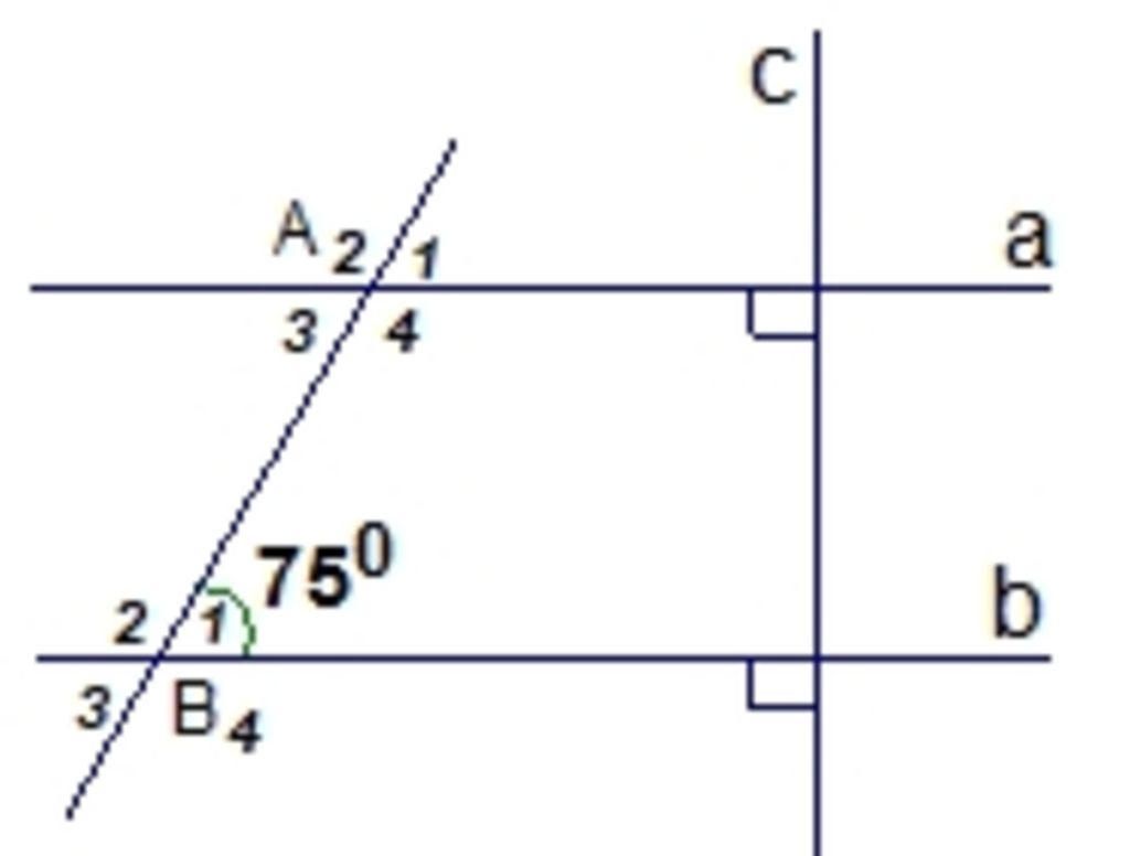 Cho hình vẽ bên a)Vì sao a//b b)Tính số đo của A1,A3,A4A 2/ 3/4 a 750 b 3/  B4