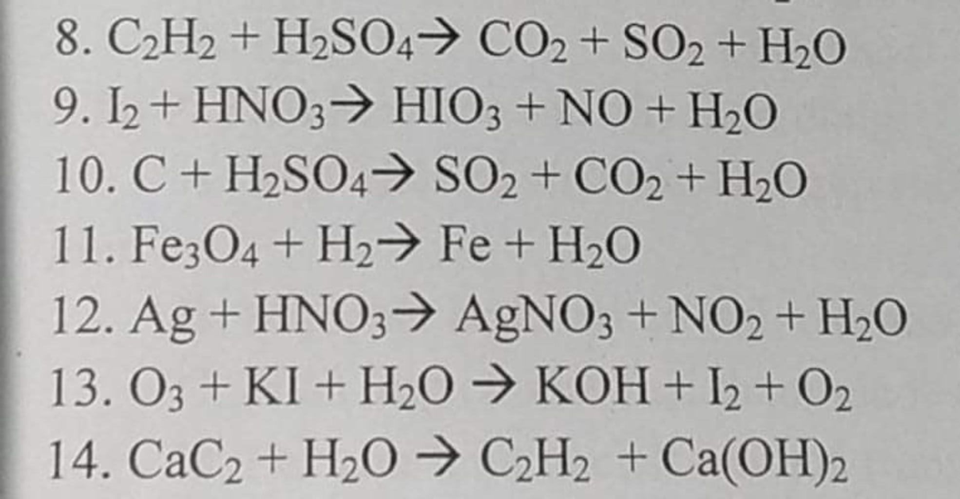 Có phản ứng nào xảy ra giữa C2H2 và H2SO4 không?