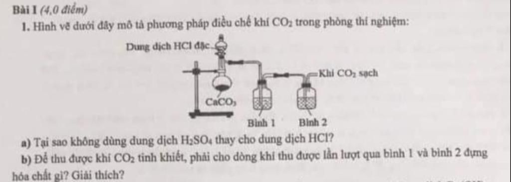 LỜI GIẢI Cho hình vẽ mô tả thí nghiệm điều chế khí CO2 từ  Tự Học 365