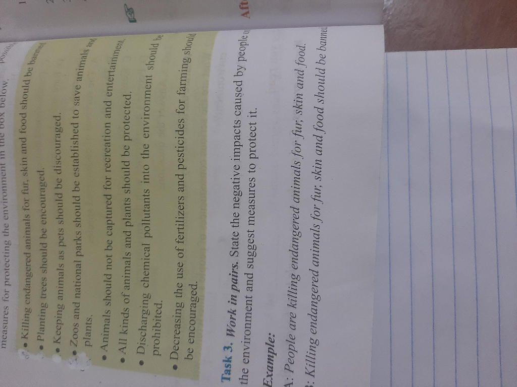 Write a paragraph about measwes to save the nature Dựa task 2 trang 118 Unit10 speaking Viết đoạn văn ngắn nhébelow. measures for protecting the environment Write a paragraph about measwes to save the nature Dựa task 2 trang 118 Unit10 speaking Viết đoạn văn ngắn nhébelow. measures for protecting the environment