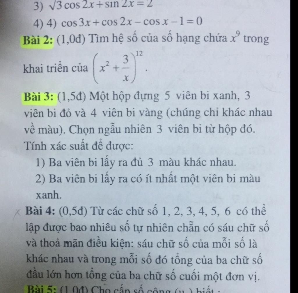 Từ Các Chữ Số 1, 2, 3, 4, 5, 6 Có Thể Lập Được Bao Nhiêu Số Tự Nhiên Chẵn Có Sáu Chữ Số Và Thoả Mãn Điều Kiện: Sáu Chữ Số