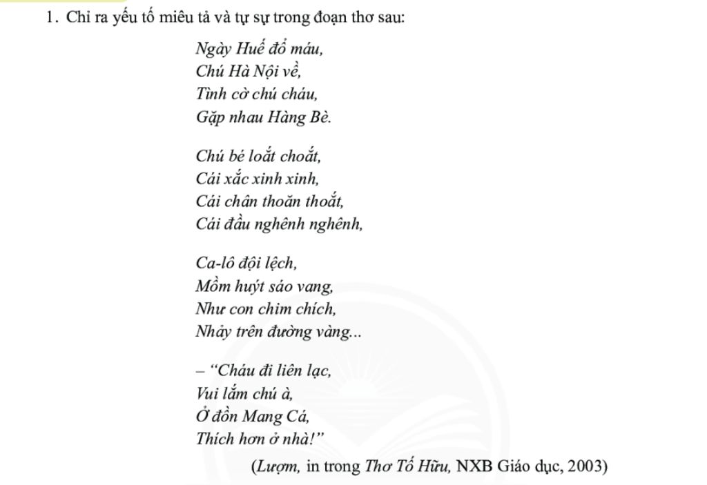 1. Chỉ Ra Yếu Tố Miêu Tả Và Tự Sự Trong Đoạn Thơ Sau: Câu Hỏi 1779293 -  Hoidap247.Com