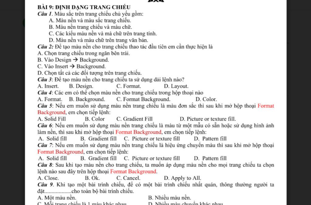 Màu sắc trang chiếu: Màu sắc trang chiếu đóng vai trò không thể tách rời khi tạo nên bức tranh hình ảnh tuyệt vời. Sử dụng màu sắc trang chiếu đúng cách sẽ giúp tạo ra cảm giác thăng hoa tuyệt vời cho người xem. Hãy đón xem những bức ảnh về màu sắc trang chiếu đặc biệt để nâng cao trải nghiệm xem ảnh của bạn.