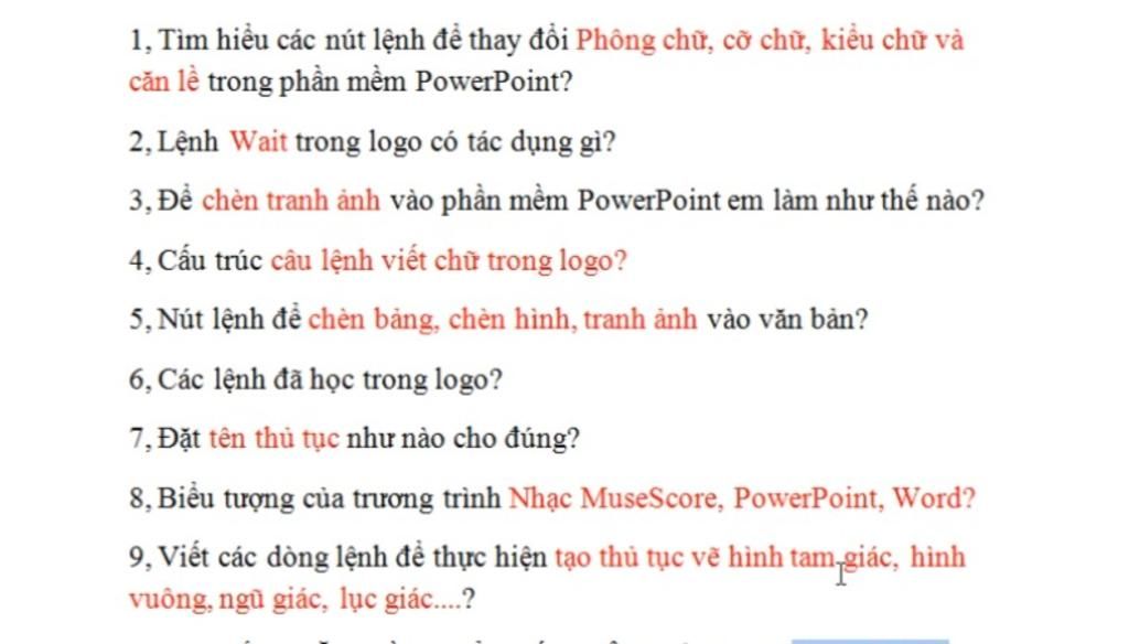 1, Tìm hiểu các nút lệnh để thay đổi Phông chữ, cỡ chữ, kiểu chữ ...