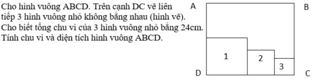 Bằng cách đo trên hình vẽ hình vuông ABCD có độ dài cạnh là  cm