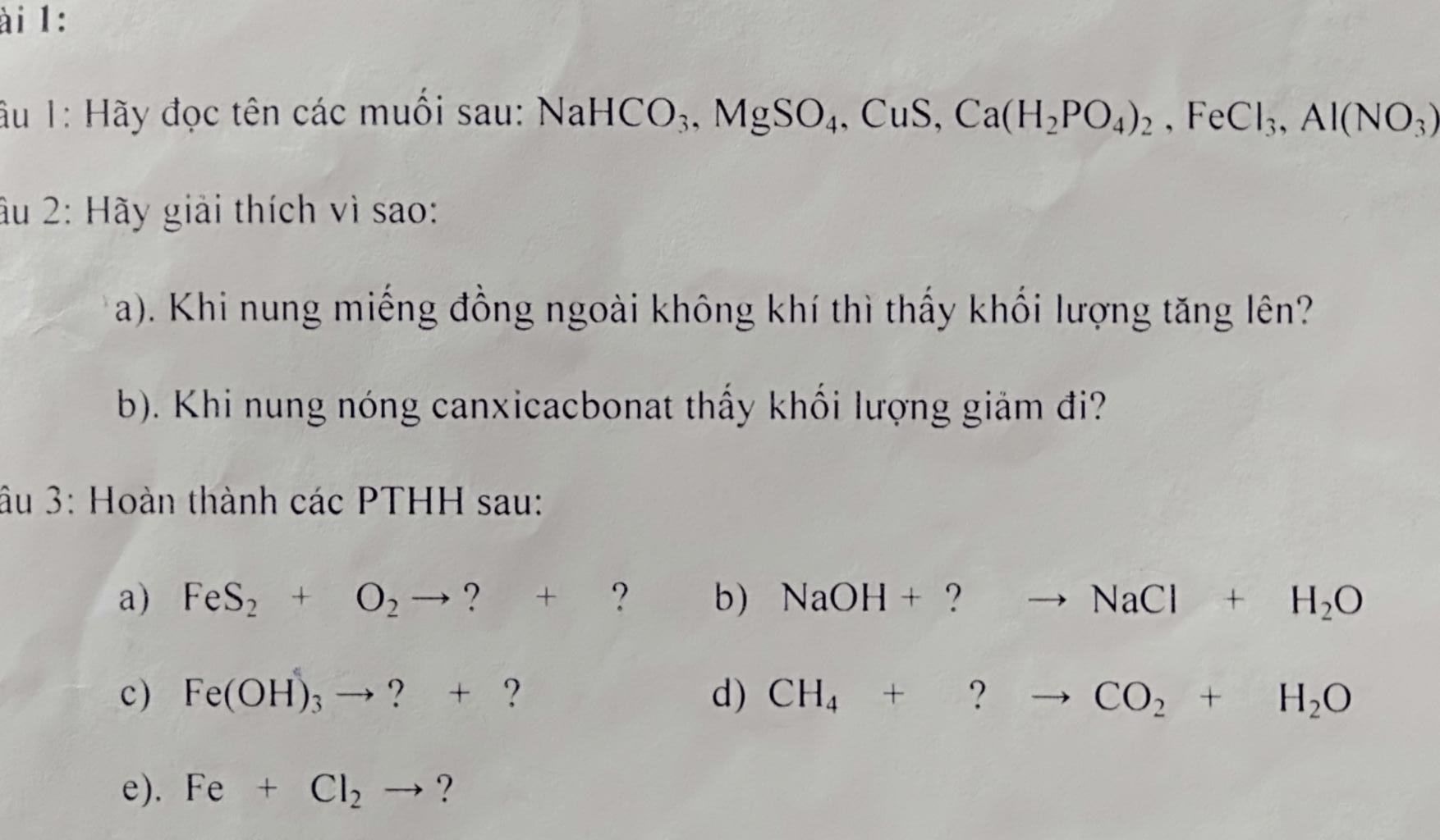 Nahco3 được đọc là gì?
