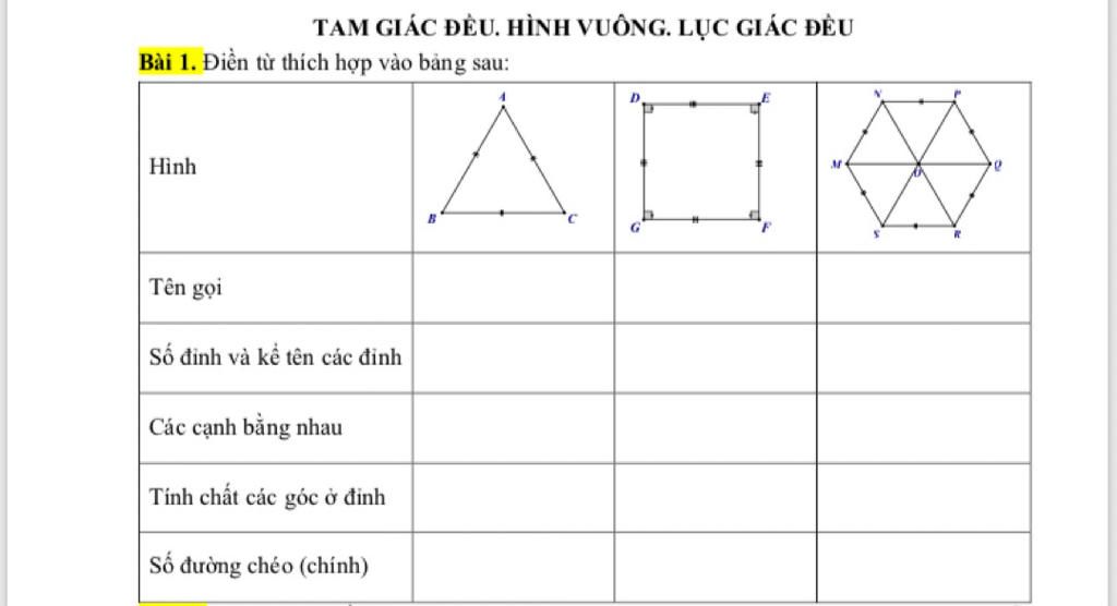 Hãy kể tên một số vật dụng họa tiết công trình kiến trúc  có hình ảnh  tam giác đều hình vuông hình lục giác đều3  Olm