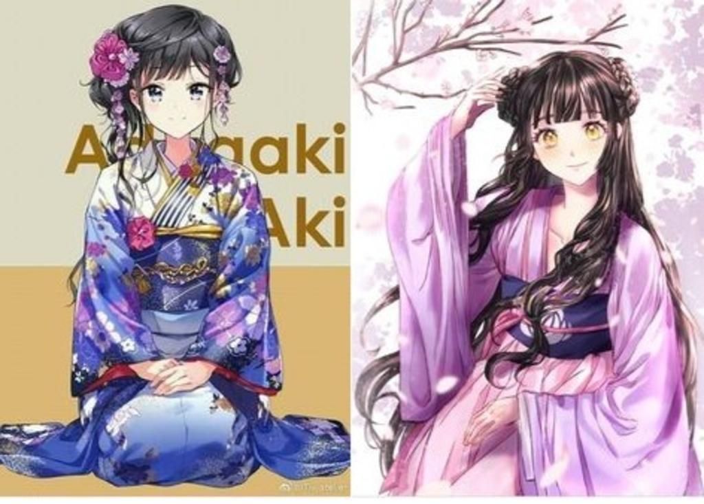 Vẽ Anime Nữ Mặc Kimono Hoặc Anime Nữ Mặc Hán Phục Nhen ^^ Nếu Vẽ Tranh Chì  Thì Phải Đánh Phối ; Kì Thị Giấy Ô Li - Kẻ Ngang Vẽ A