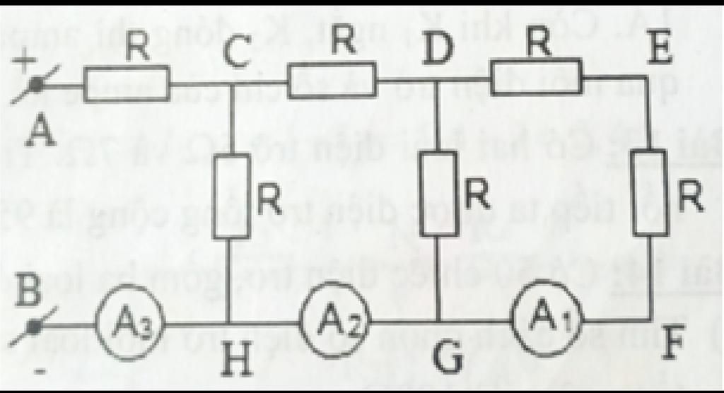 Cho mạch điện như hình vẽ các ampe kế và dây nối có điện trở không đáng  kể R1  5Ω R2  10 Ω R3  8 Ω R4  16