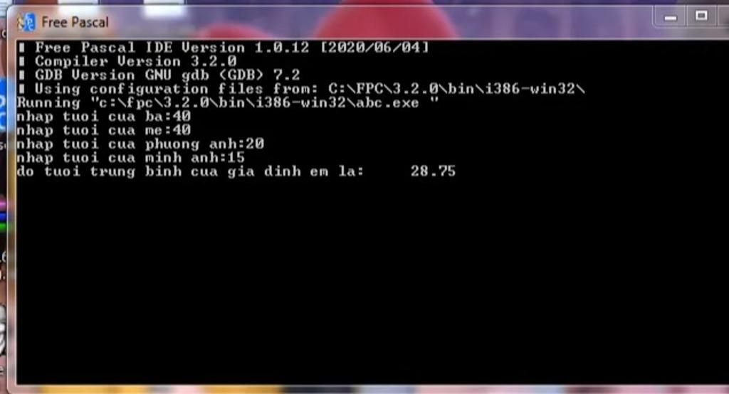 Chạy Chương Trình Pascal Nó Ra Vầy Là Đúng K Ạ, Thấy Nó Ra 1 Nùi Huhufree  Pascal I Free Pascal Ide Version 1.0.12 [2020/06/041 I Compiler Version  3.2.0 I Gdb V