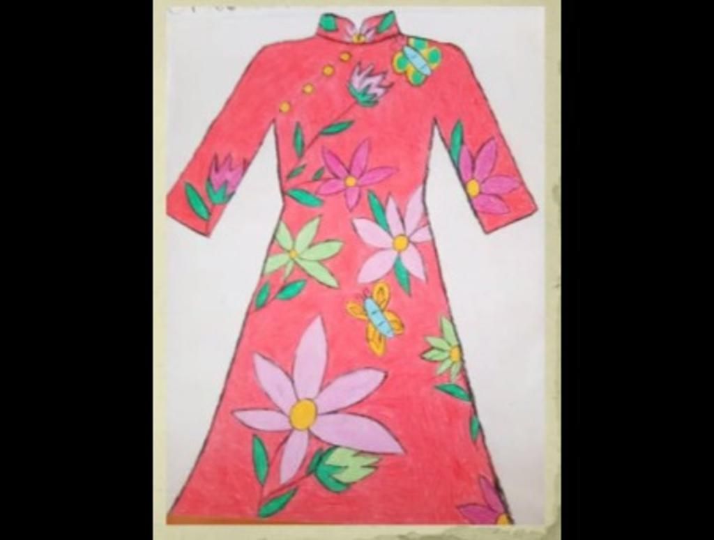 vẽ áo dài Việt Nam  Vẽ trang phục yêu thích  trang phục áo dài  vẽ áo dài   YouTube
