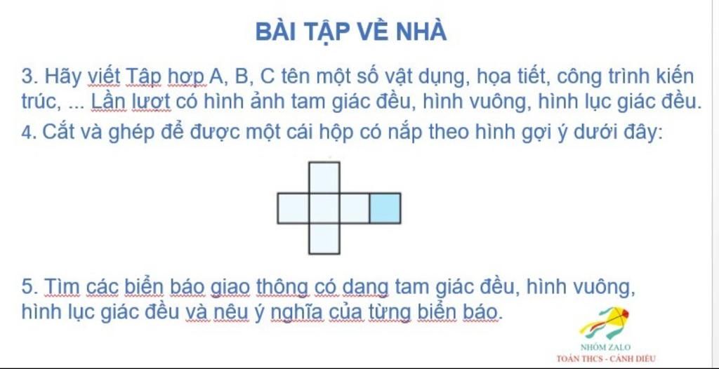 BÀI TẬP VỀ NHÀ 3. Hãy viết Tập hợp A, B, C tên một số vật dụng ...