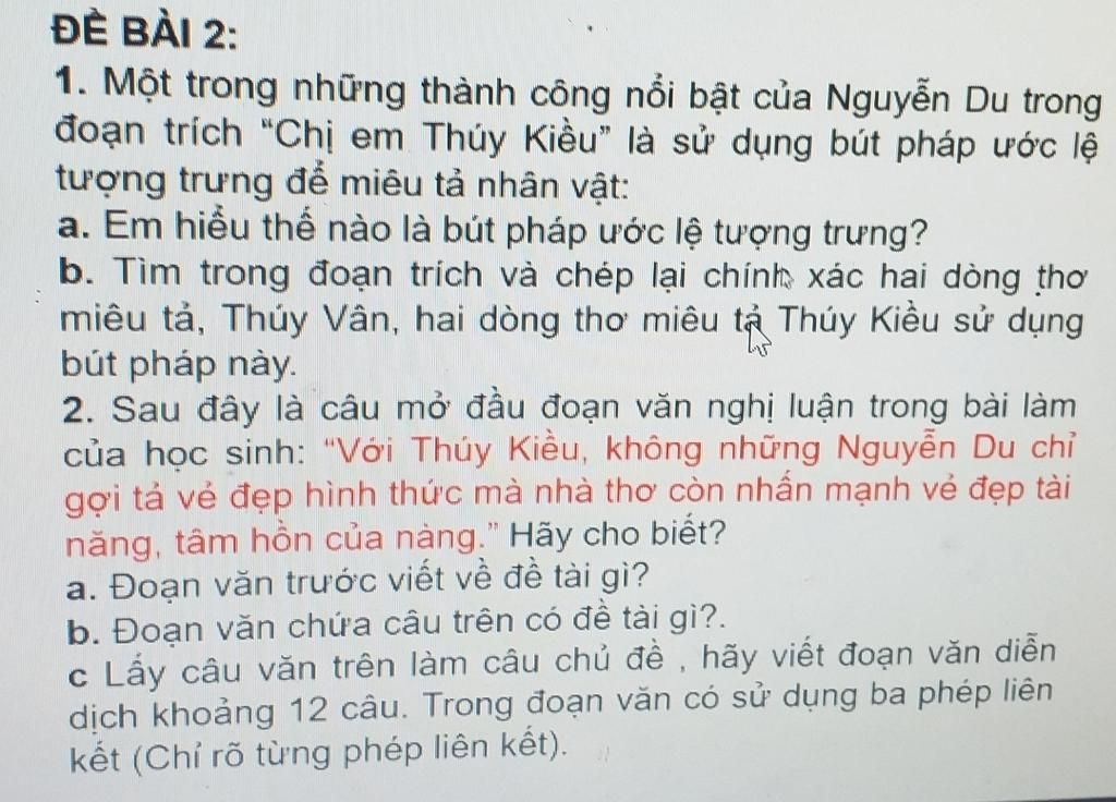 4. Vai trò của bút pháp ước lệ trong nghệ thuật